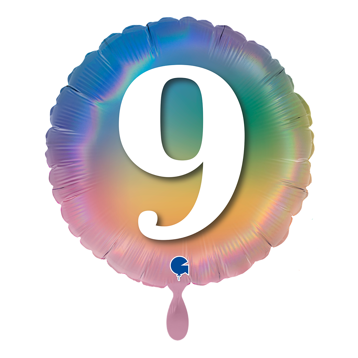 1 Balloon - Happy 9 Colourful Rainbow