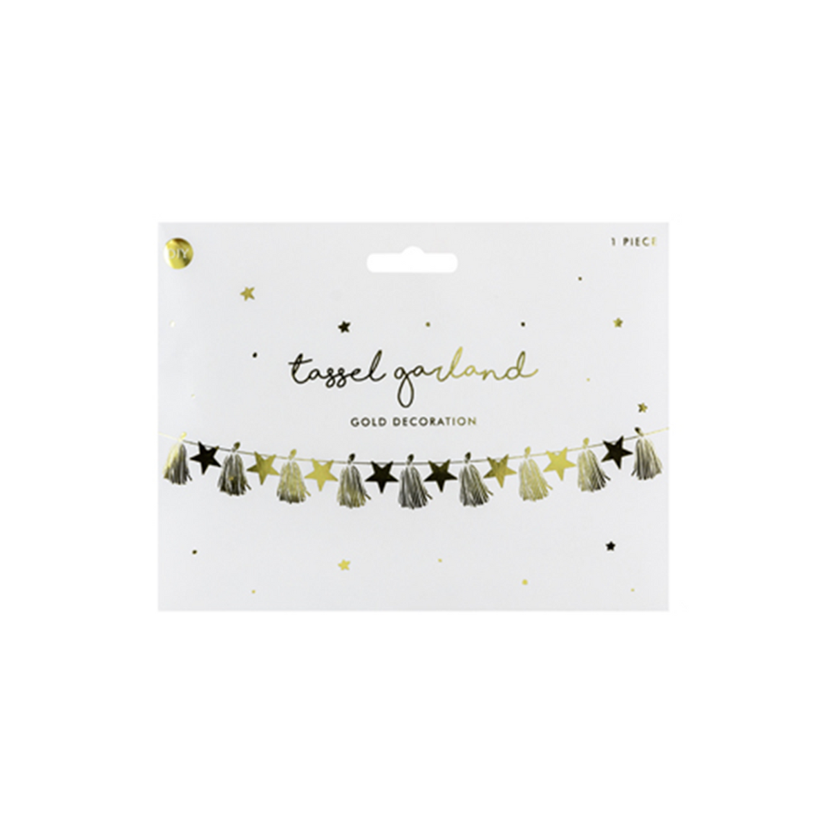 1 Tasselgirlande - 1,3m - Golden Stars