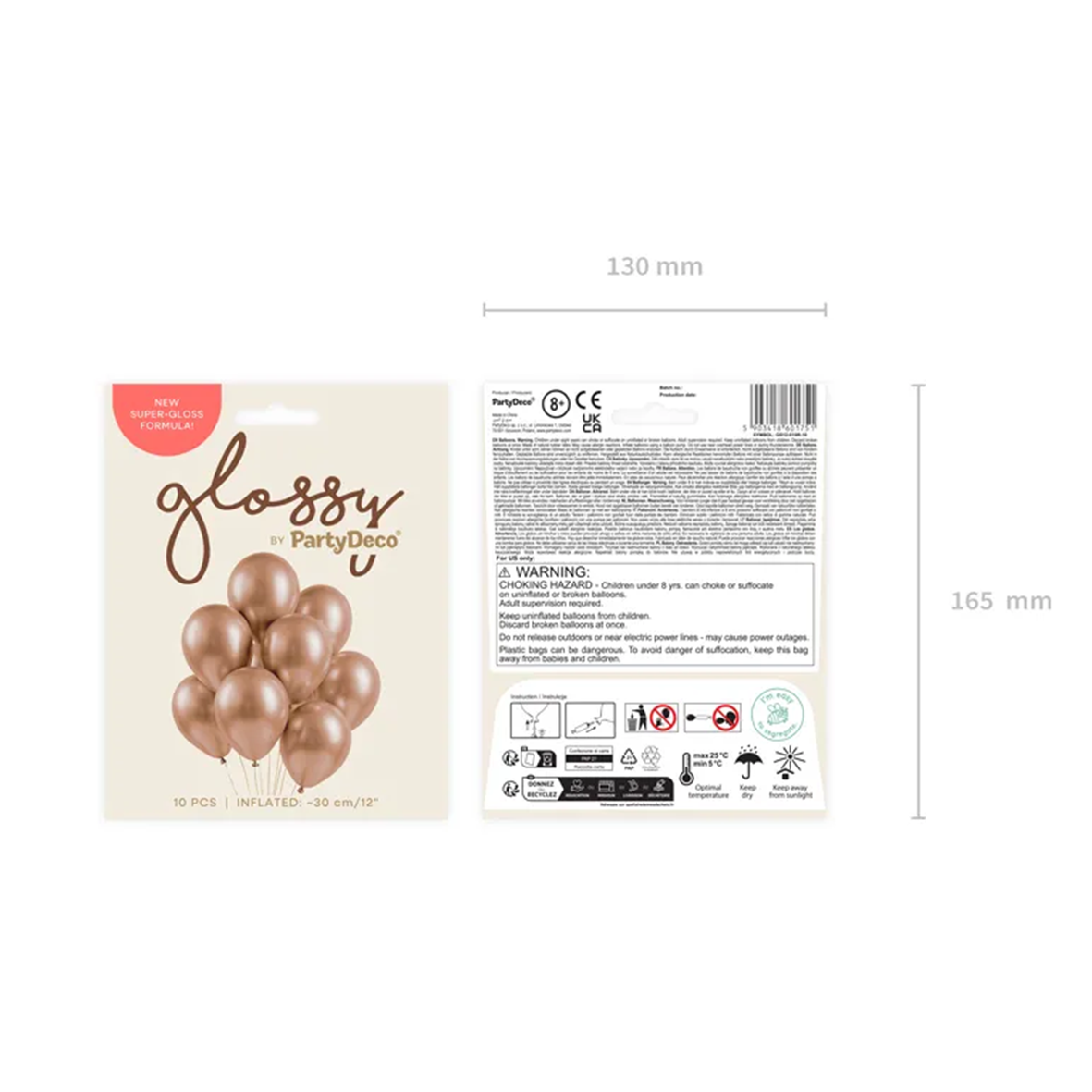 10 Luftballons - Ø 30cm - Glossy - Roségold