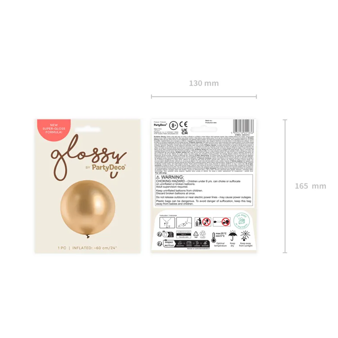 1 Riesenballon - Ø 60cm - Glossy - Gold