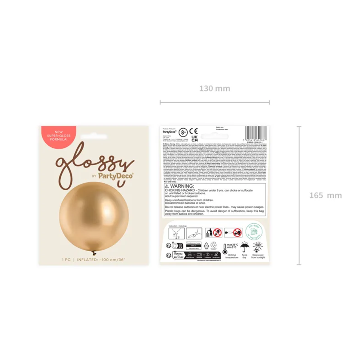 1 Riesenballon - Ø 100cm - Glossy - Gold