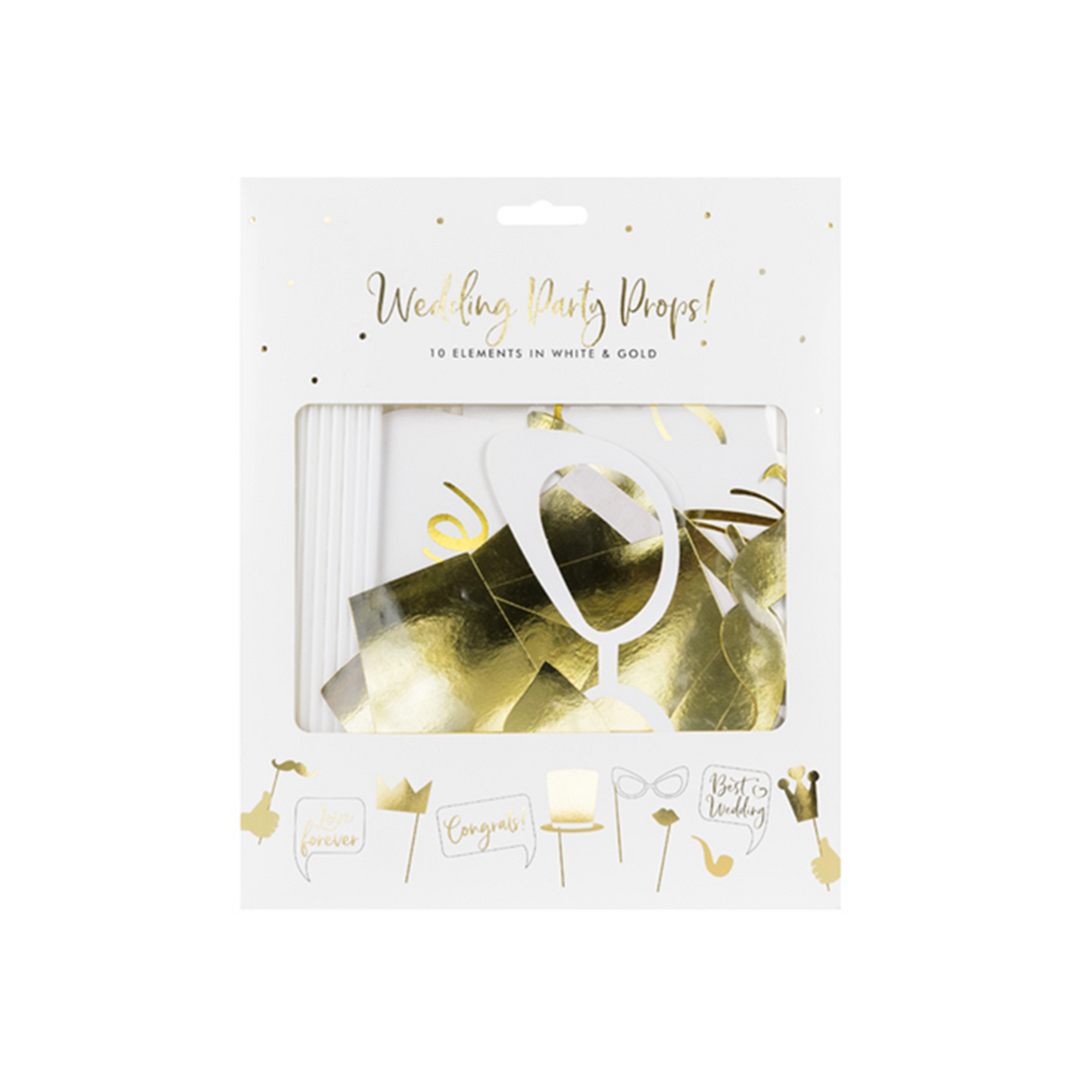 1 Photobooth Set - Wedding Gold