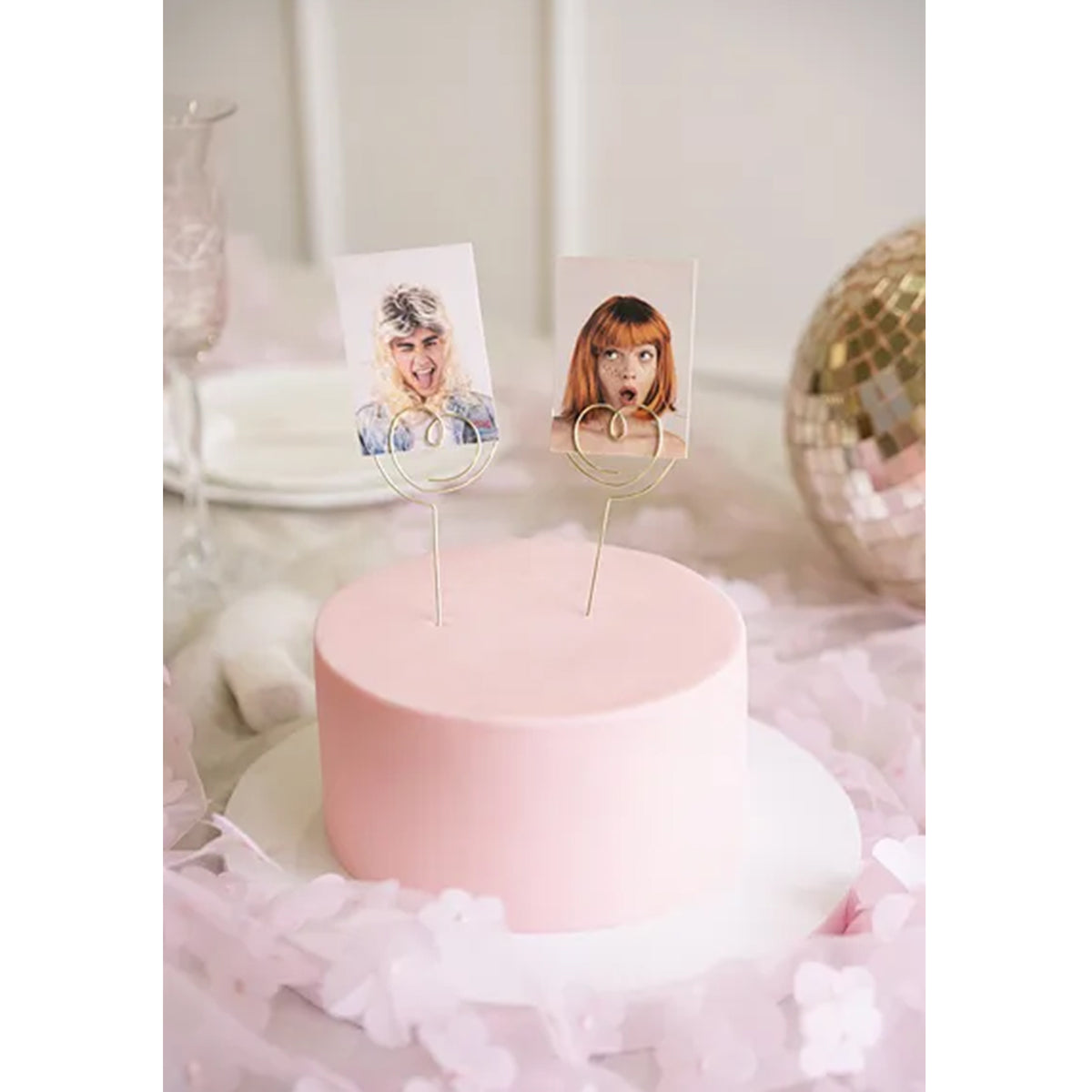 2 Cake Topper - Goldene Herzen