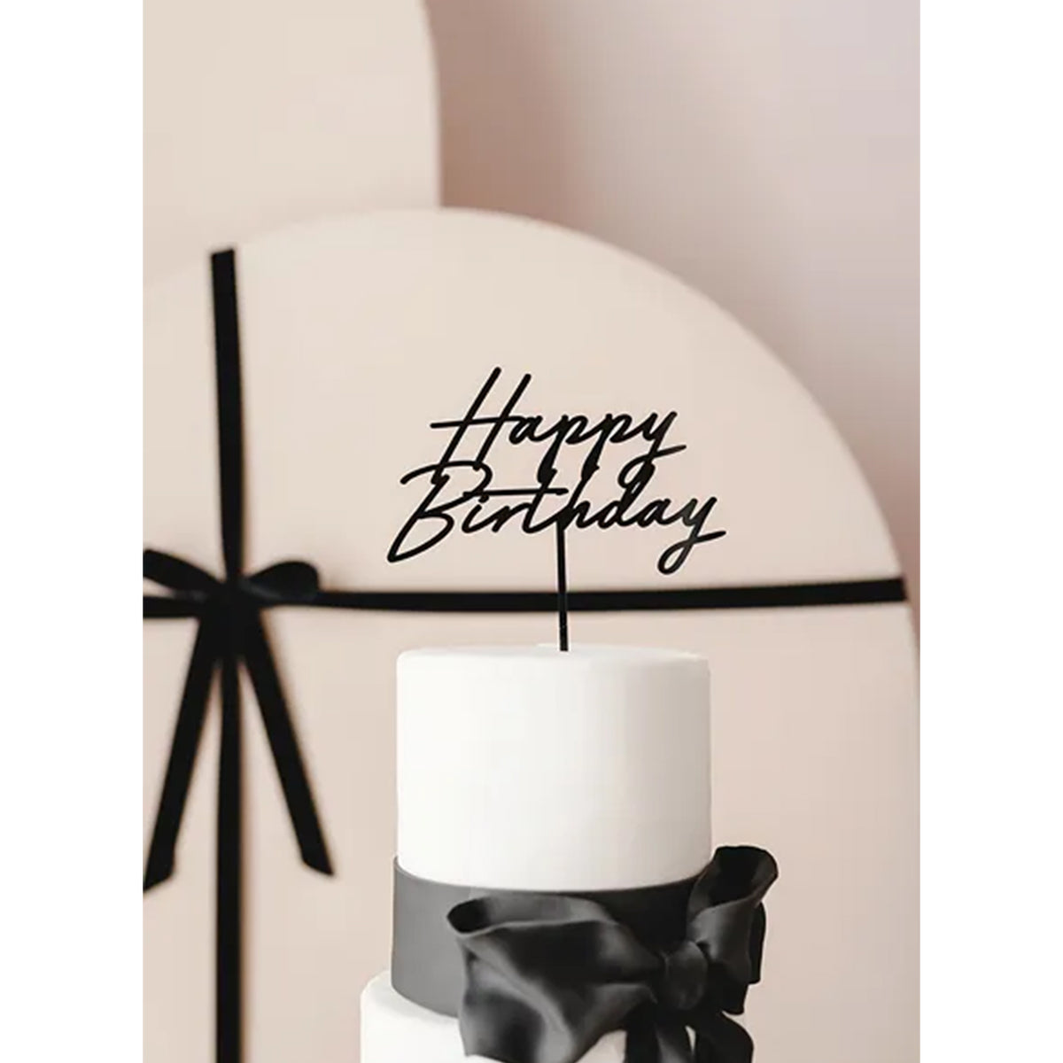 1 Acryl Cake Topper - Happy Birthday Black