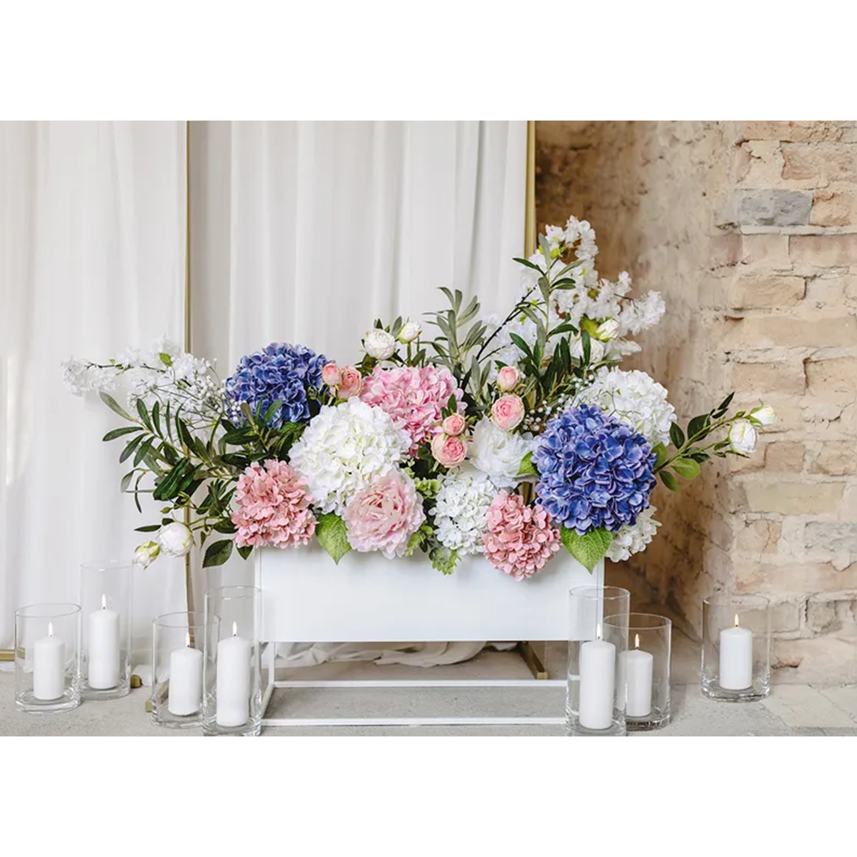 1 Künstliche Blume - Hortensie - 35 cm - Weiß