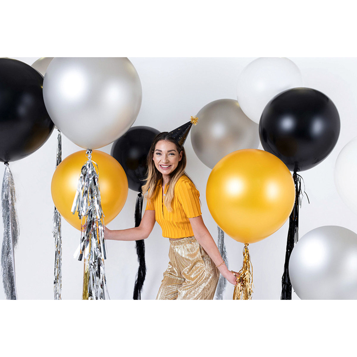 1 Riesenballon - Ø 60cm - Metallic - Silver Snow