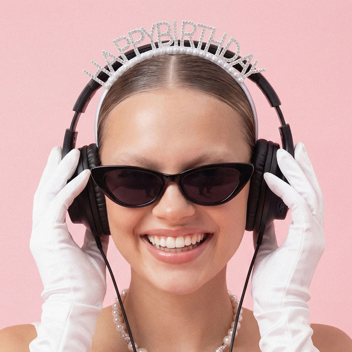 1 Stirnband - Happy Birthday - Silber