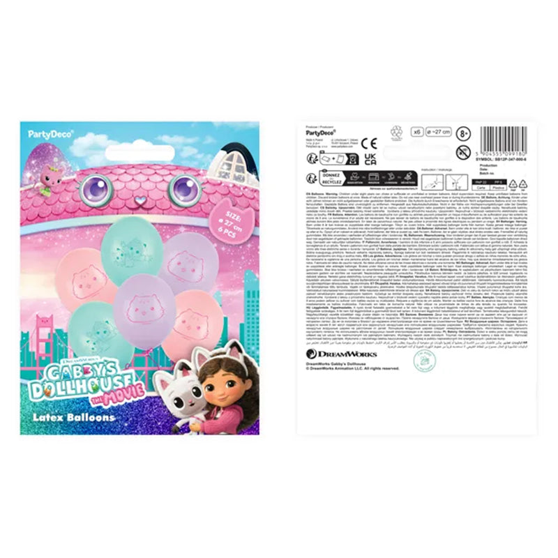 6 Motivballons - Gabby's Dollhouse the Movie 27 cm