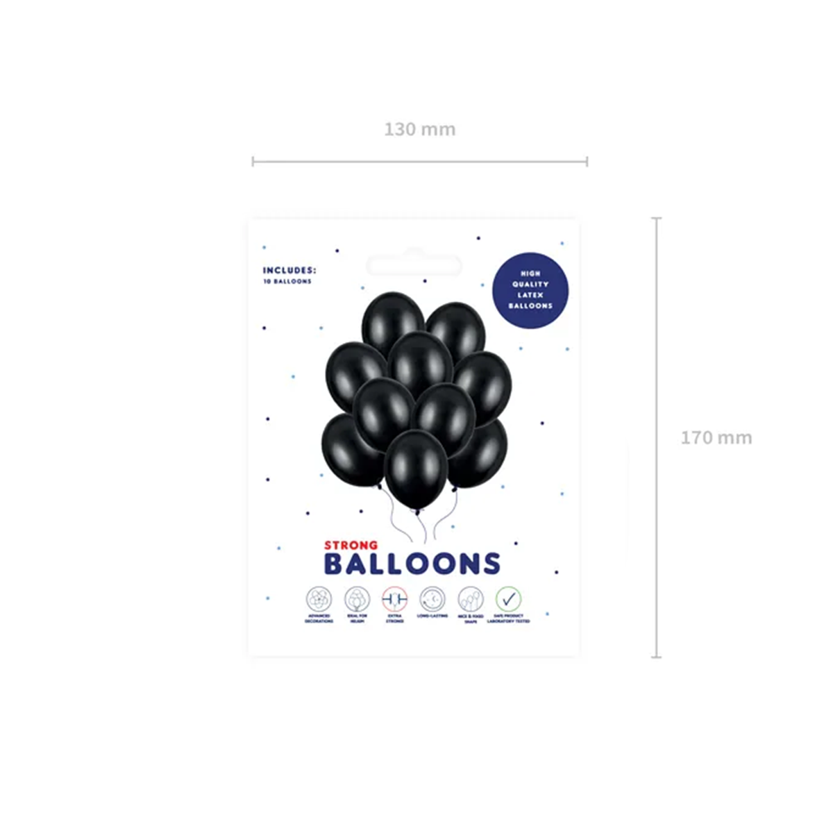 10 Luftballons - Ø 30cm - Metallic - Black