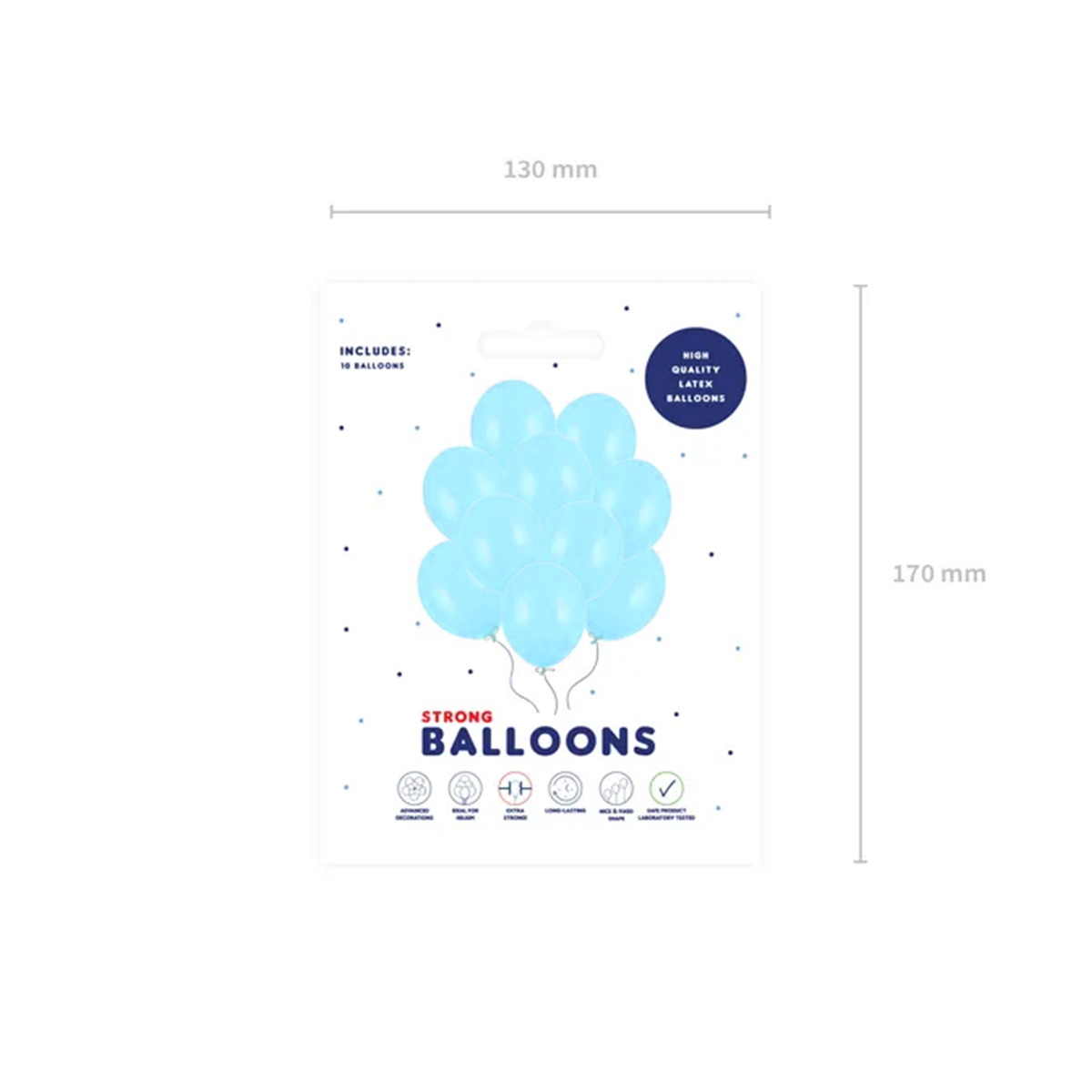 10 Luftballons - Ø 30cm - Pastell - Hellblau