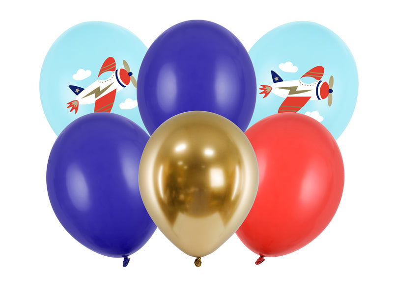 6 Motivballons - Ø 30cm - Plane