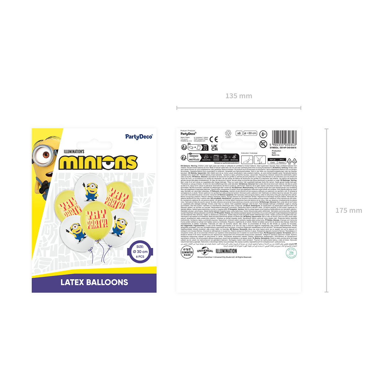 6 Motivballon - Minions - 30cm