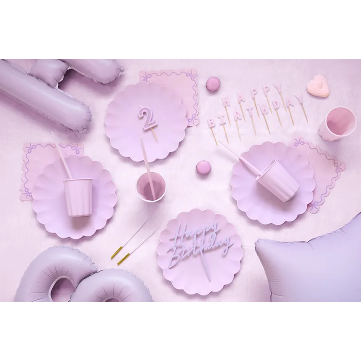 13 Kuchenkerzen - Happy Birthday - violet