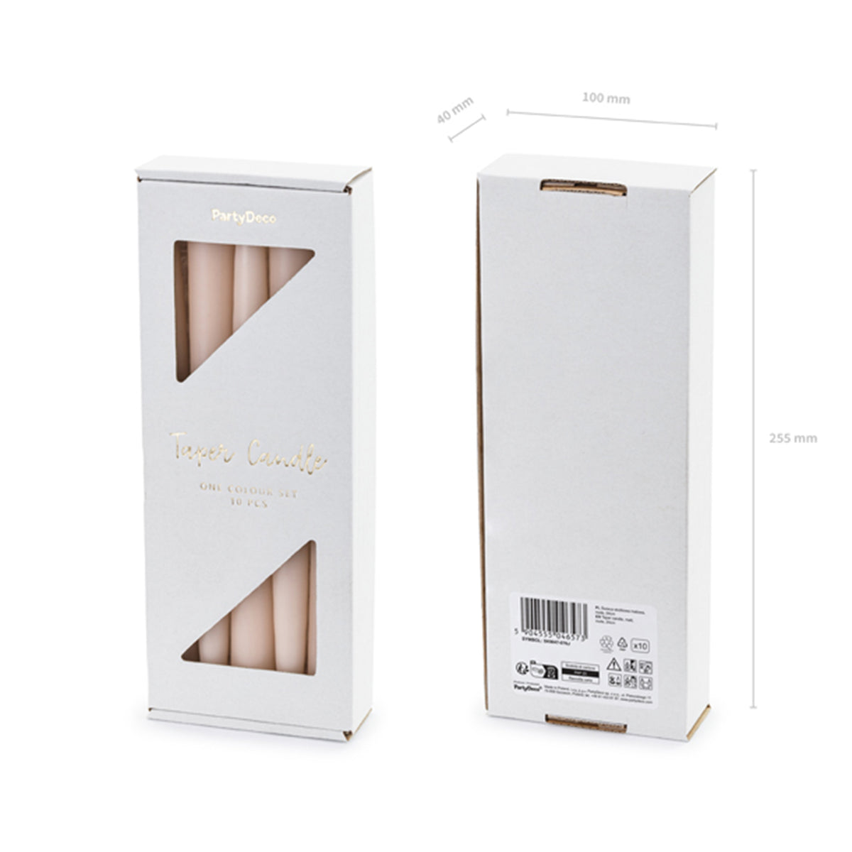 10 Kegelkerzen - nude