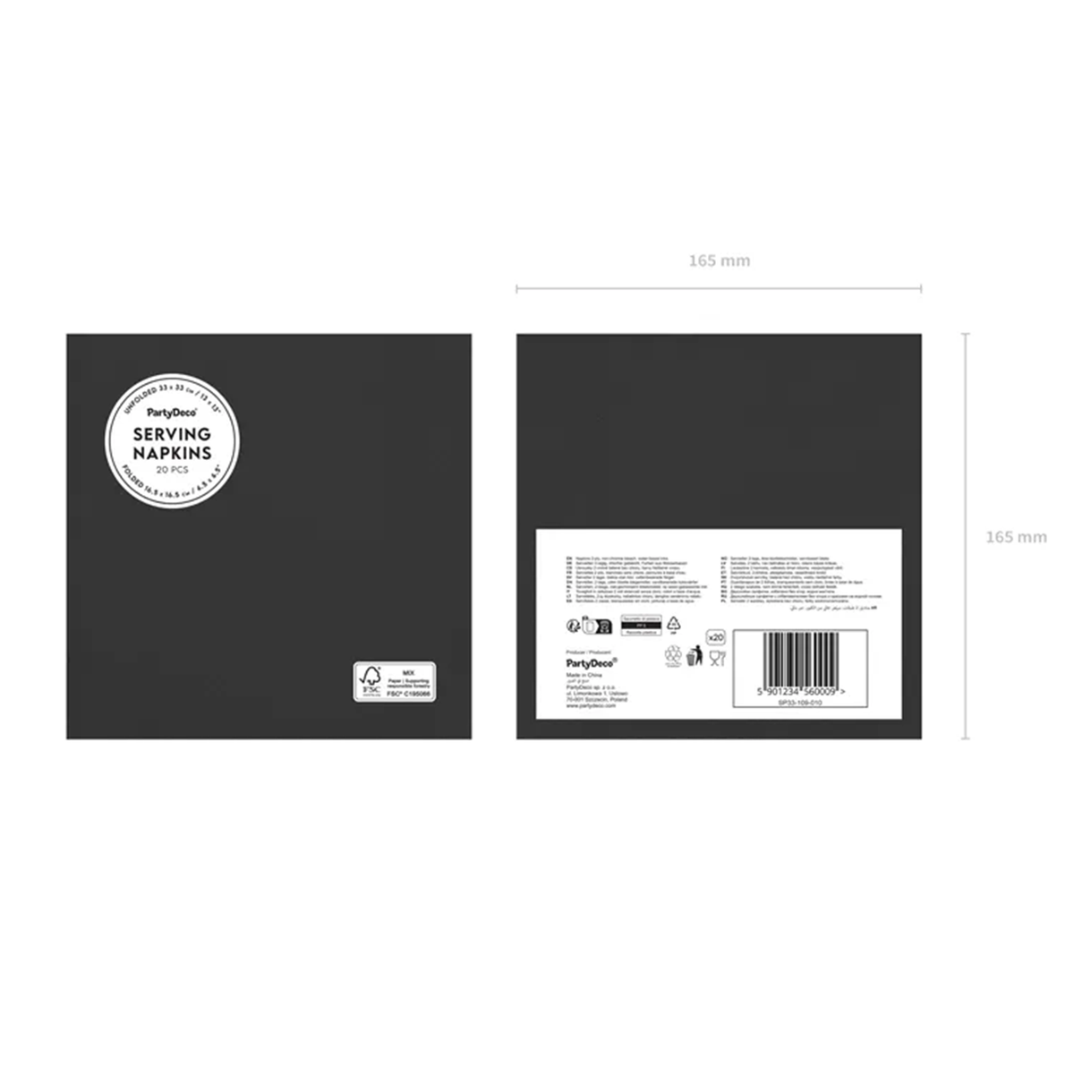 20 Servietten - Schwarz