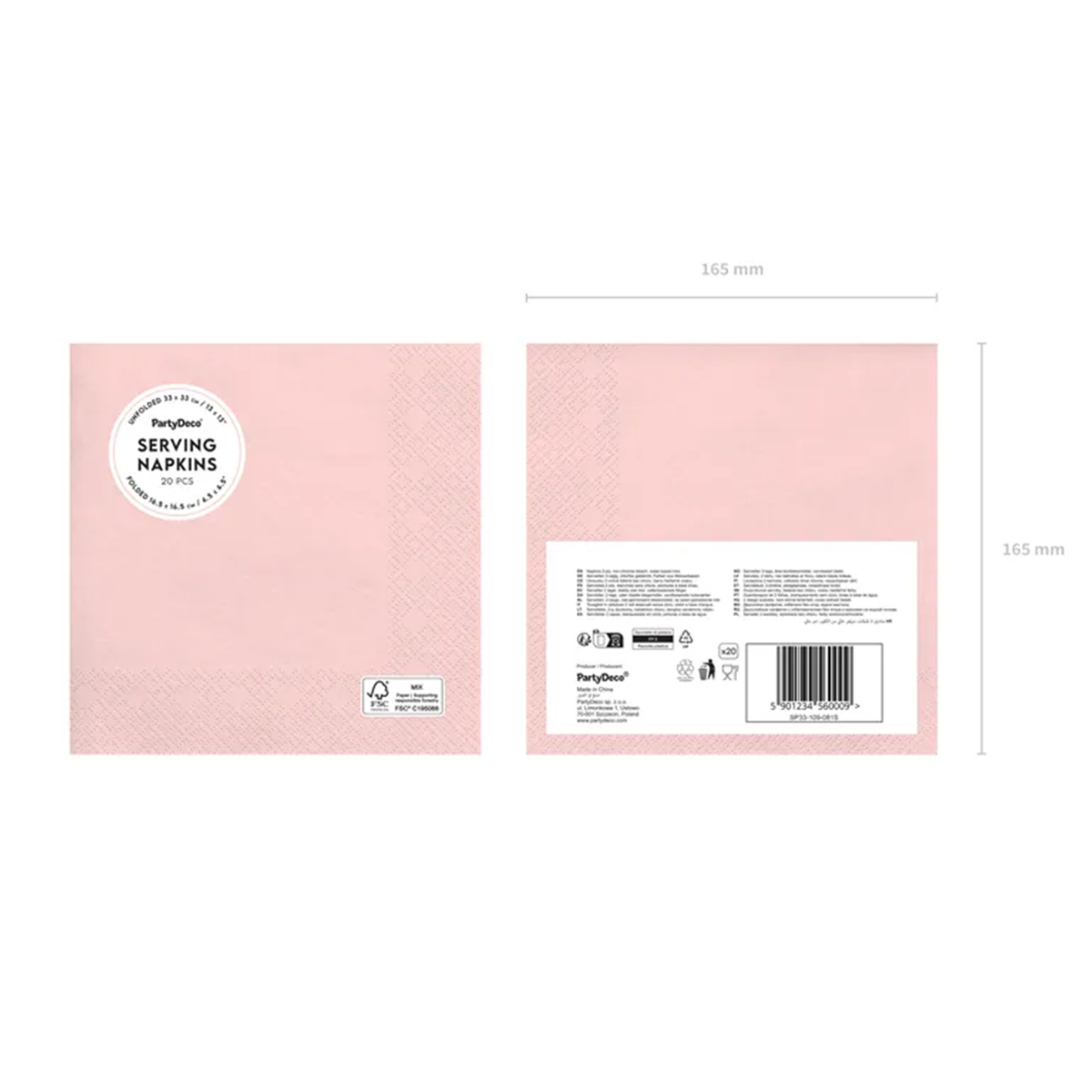20 Servietten - Hellrosa