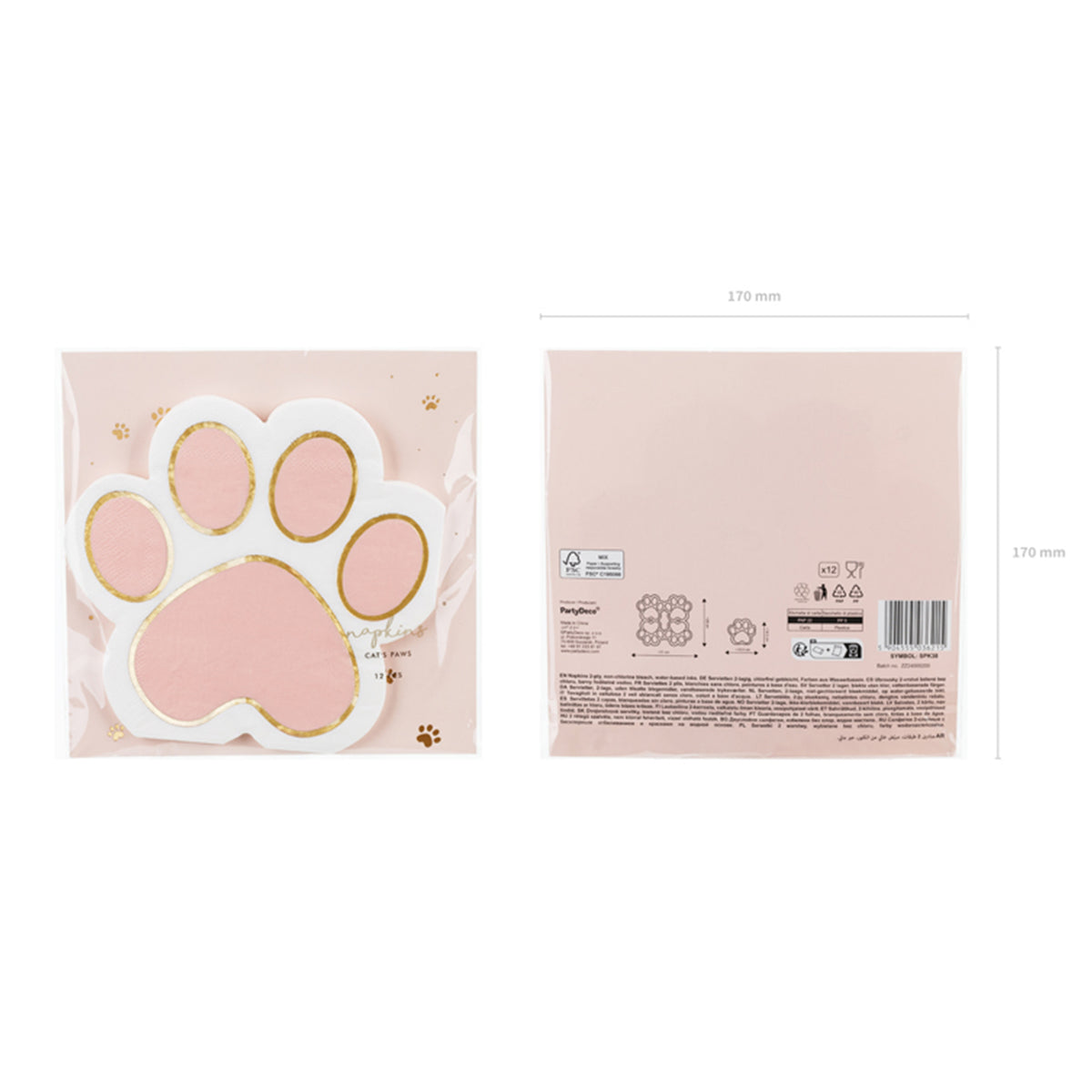 12 Servietten - Kitty Paws