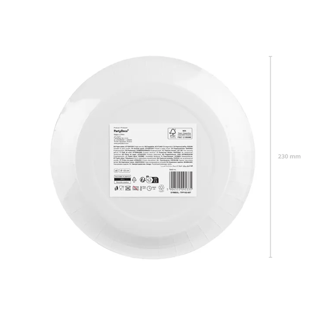 6 Pappteller - Rot - 23cm