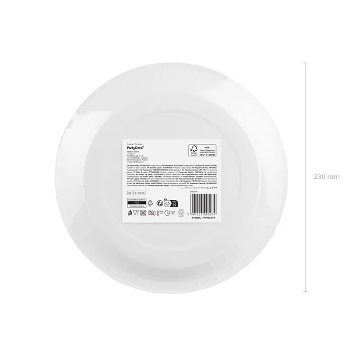 6 Pappteller - Dunkelblau - 23cm