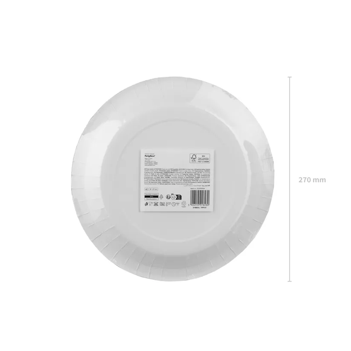 6 Pappteller - Karriert - 27cm