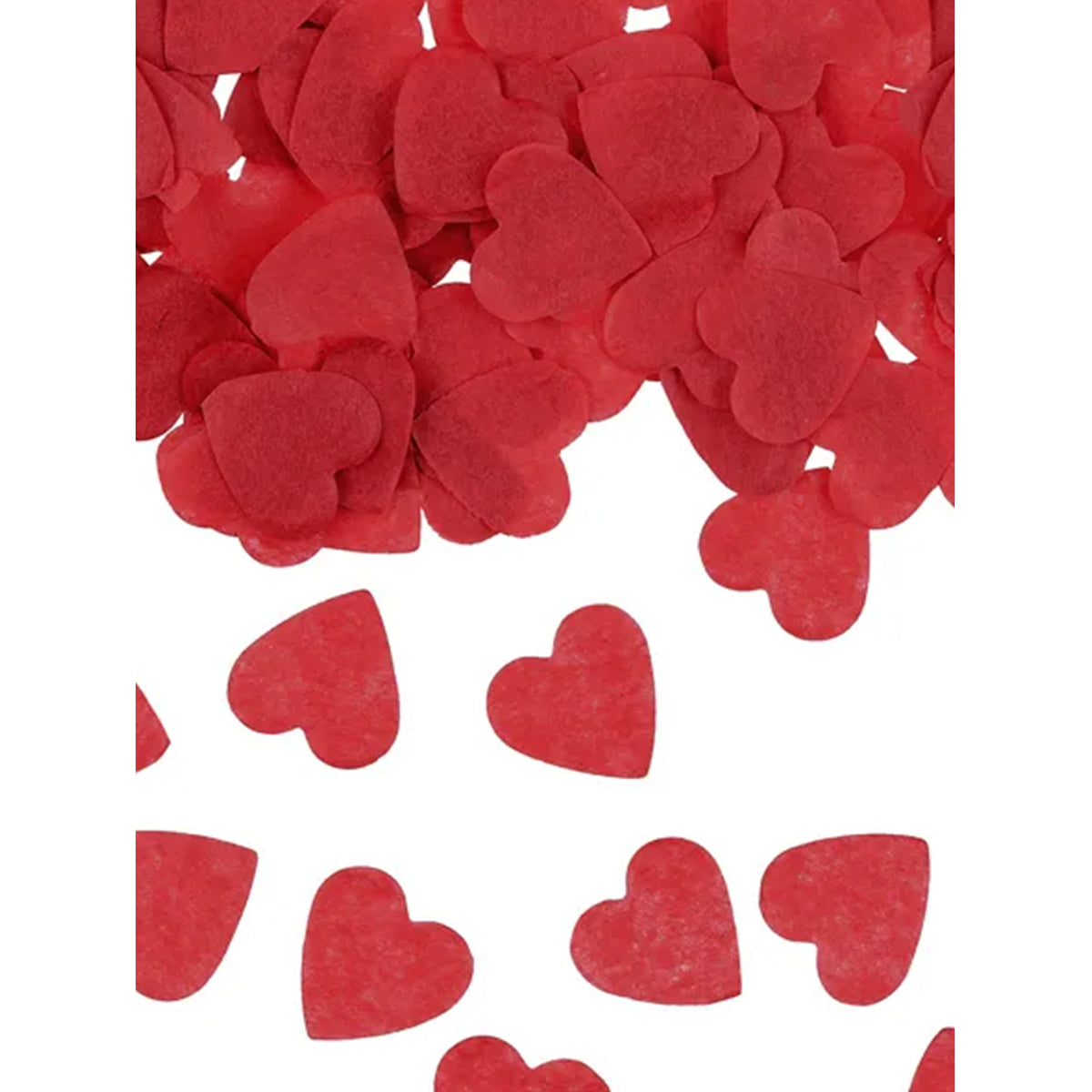 1 Konfettikanone - 28cm - Papier - Rote Herzen