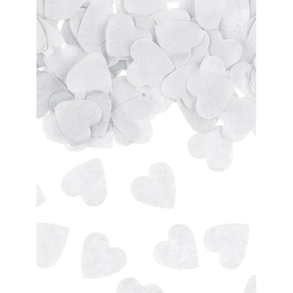 1 Konfettikanone - 28cm - Papier - Weiße Herzen