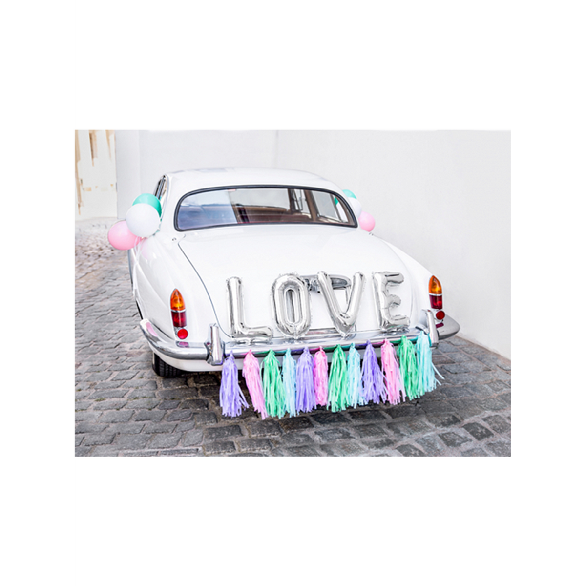 1 Autodekoration Set - Love - Silber