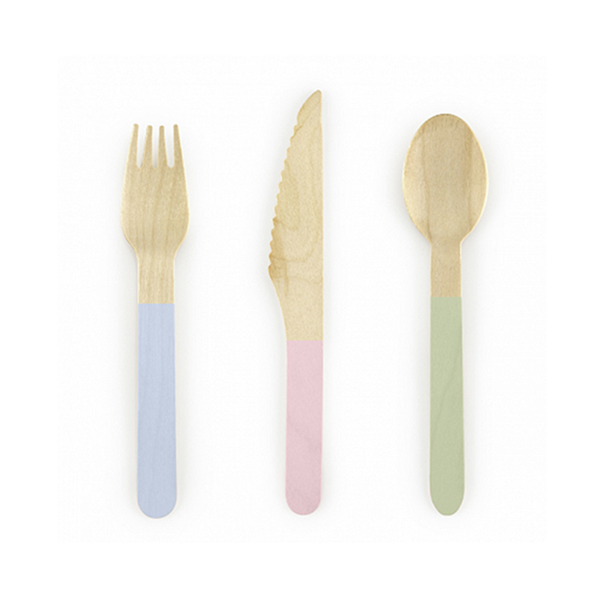 Holzbesteck - 18er Set - Color Mix