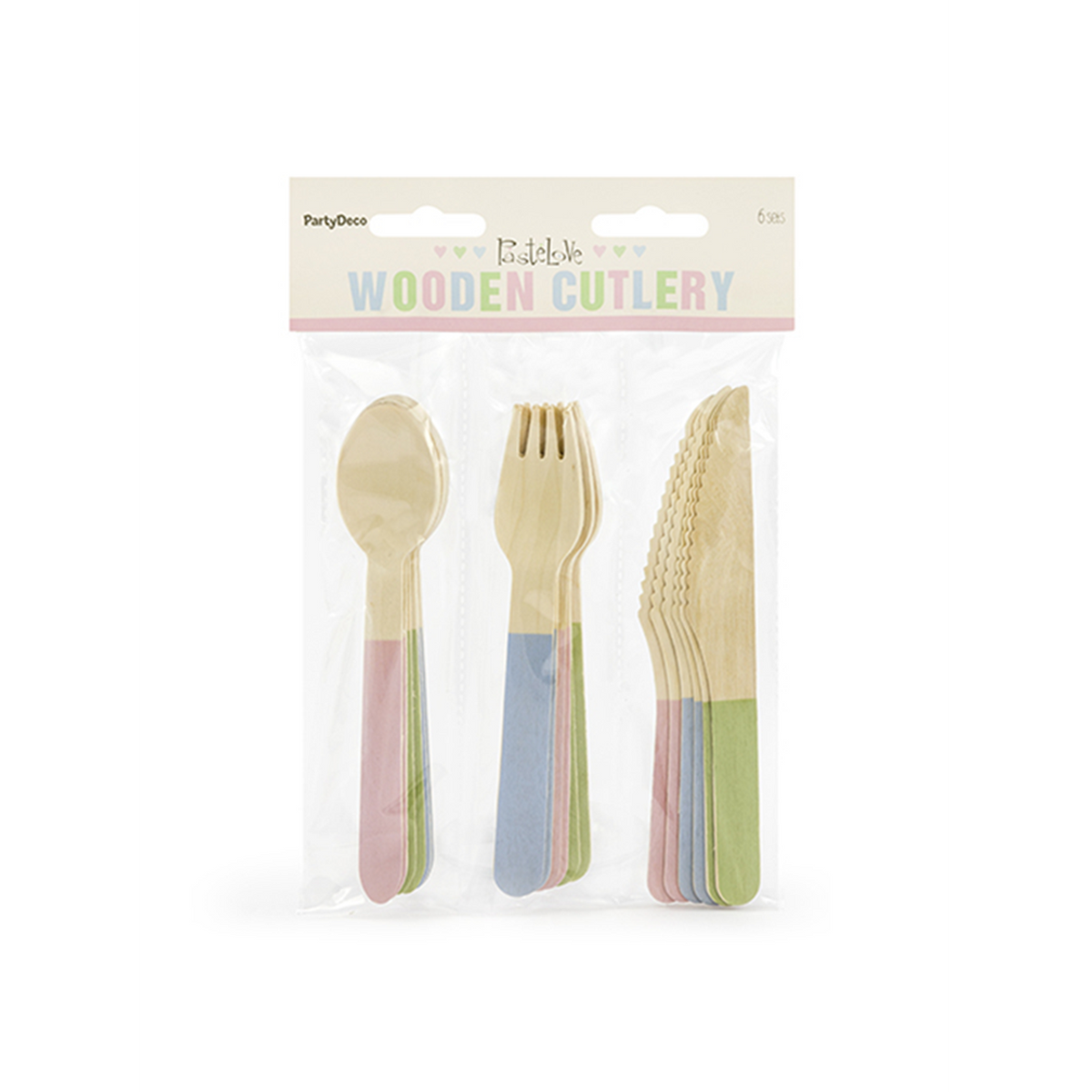 Holzbesteck - 18er Set - Color Mix