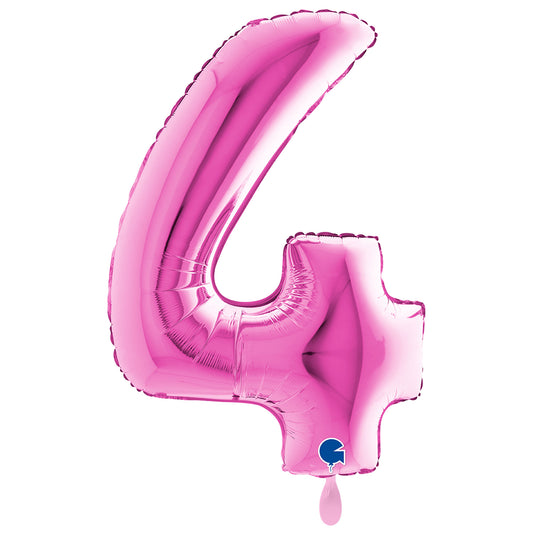 1 Balloon XXL - Number 4 - Fuxia