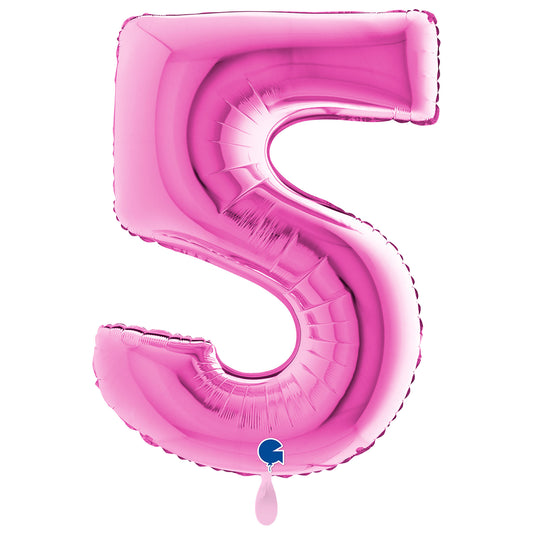 1 Balloon XXL - Number 5 - Fuxia
