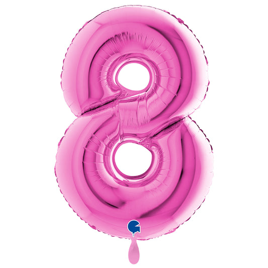 1 Balloon XXL - Number 8 - Fuxia
