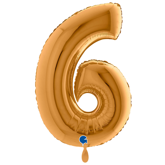 1 Balloon XXL - Number 6 - Sunset Gold