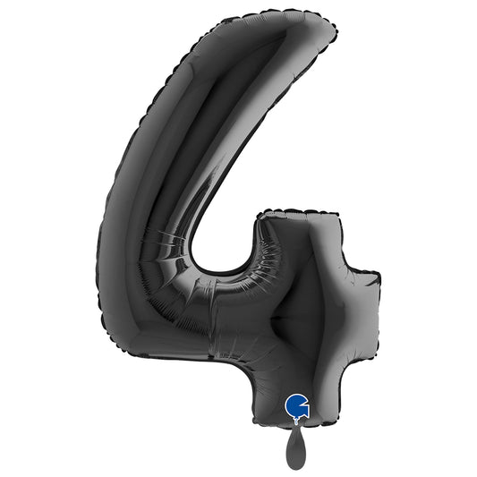 1 Balloon XXL - Number 4 - Black