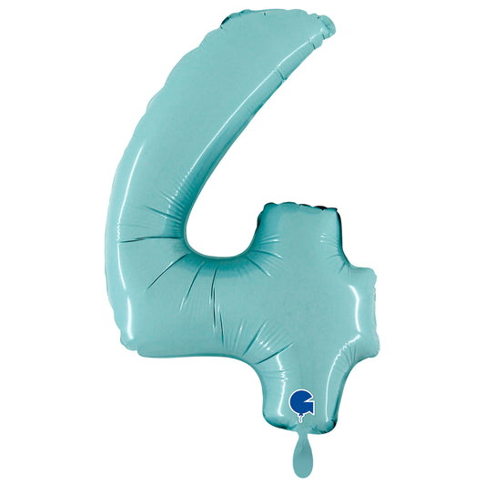 1 Balloon XXL - Number 4 - Pastel Blue
