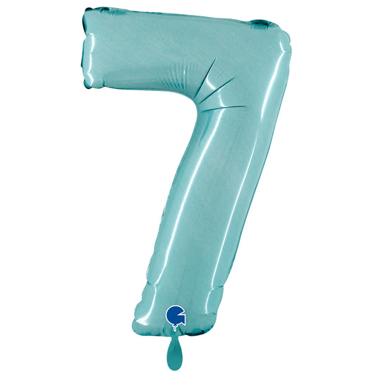 1 Balloon XXL - Number 7 - Pastel Blue