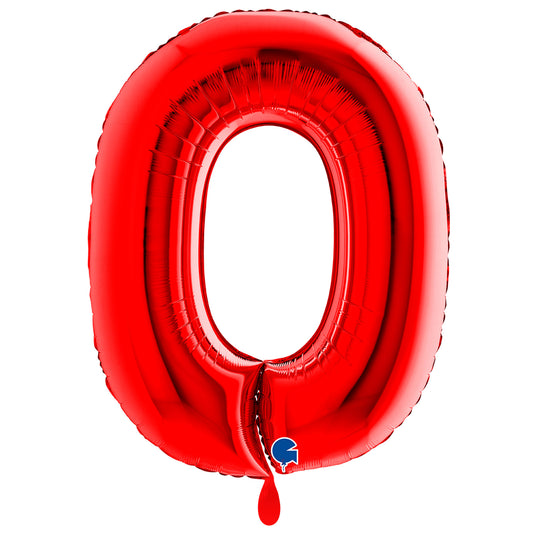 1 Balloon XXL - Number 0 - Red