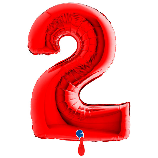 1 Balloon XXL - Number 2 - Red