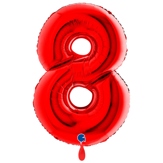 1 Balloon XXL - Number 8 - Red