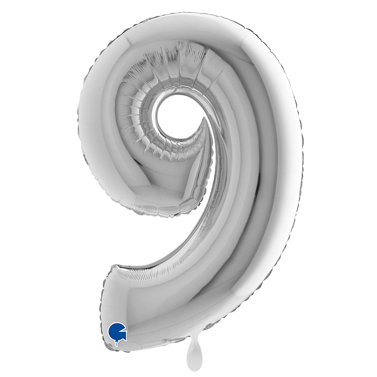 1 Balloon XXL - Number 9 - Silver