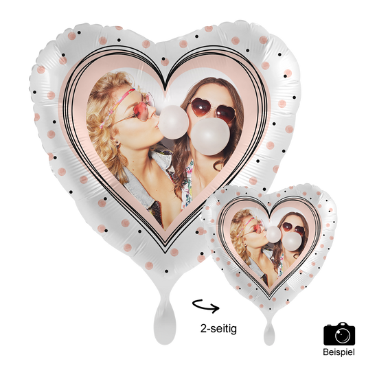 1 Ballon mit Foto - Glossy Heart