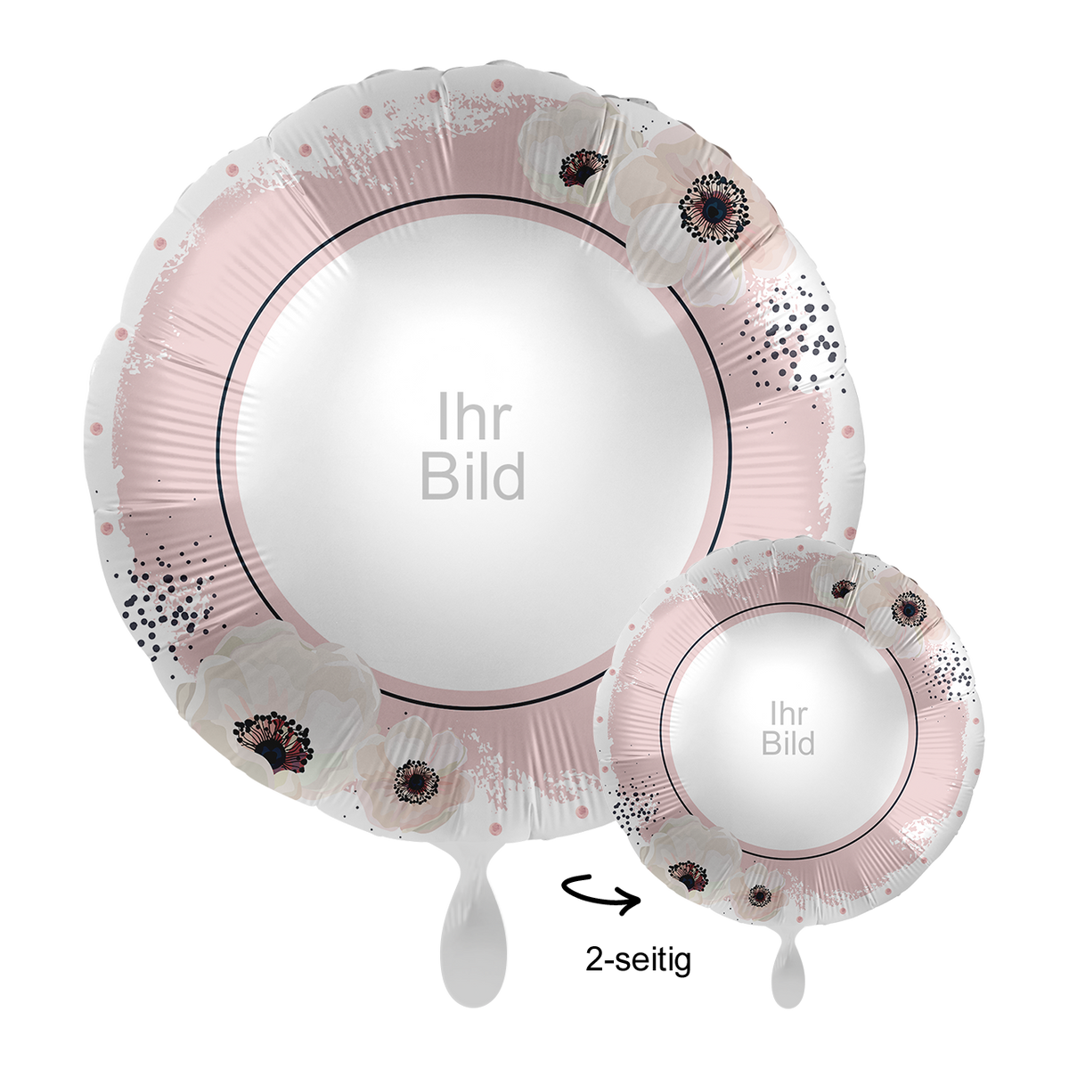 1 Ballon mit Foto - White Flowers