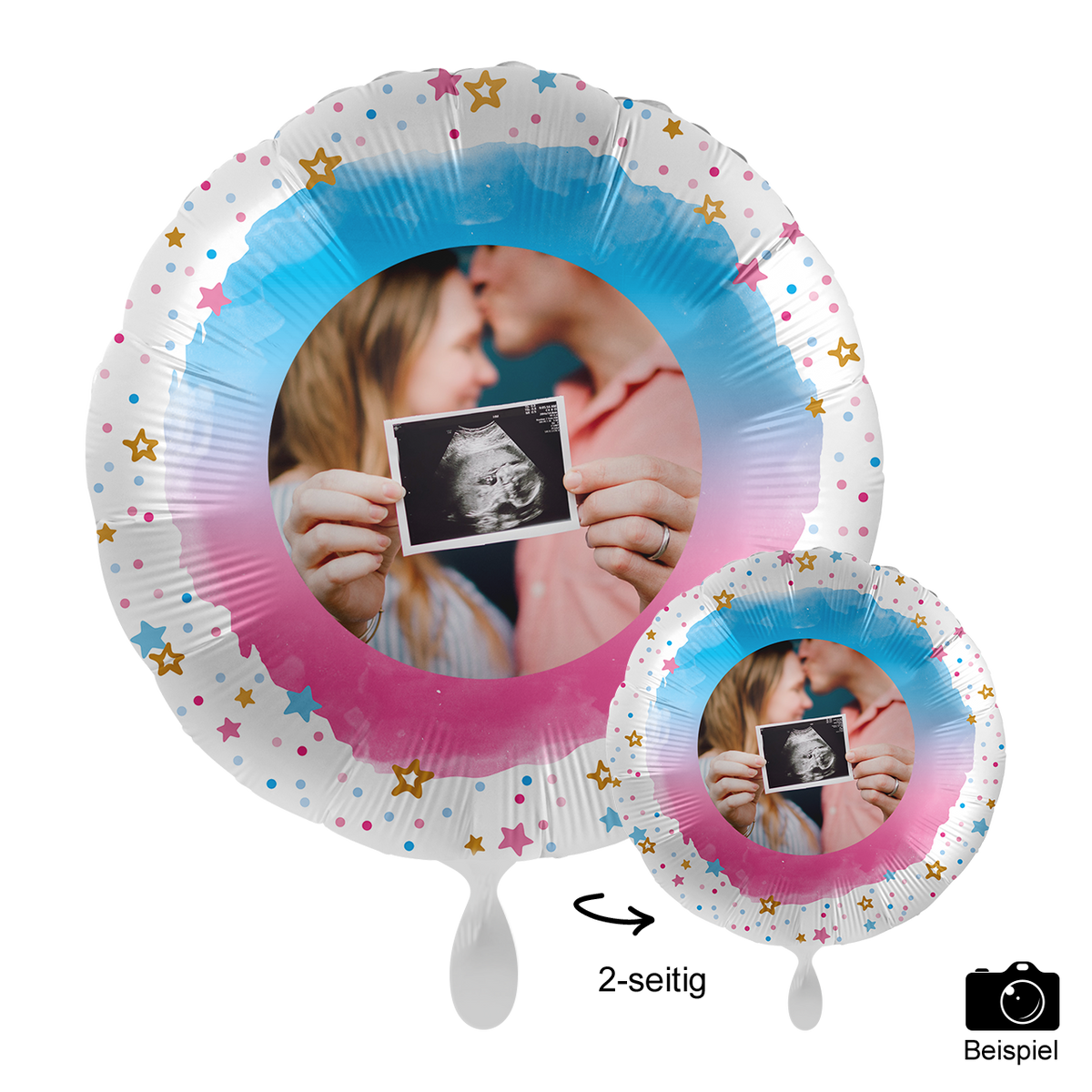 1 Ballon mit Foto - BOY or GIRL