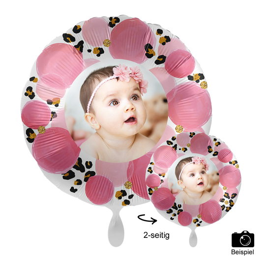 1 Ballon mit Foto - Baby Girl Leopard