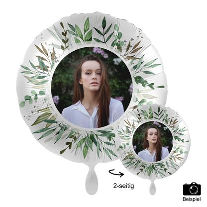 1 Ballon mit Foto - Natural Greenery Birthday