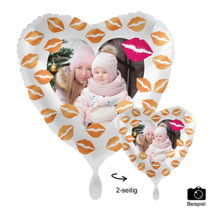 1 Ballon mit Foto - Hugs & Kisses