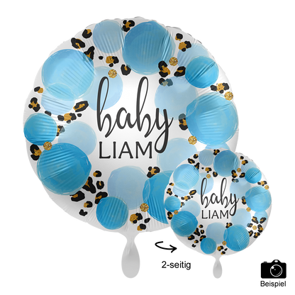 1 Ballon mit Text - Baby Boy Leopard