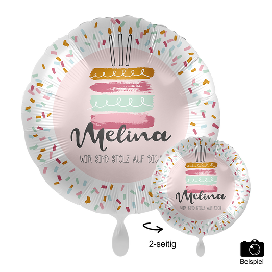 1 Ballon mit Text - Happy Day Cake