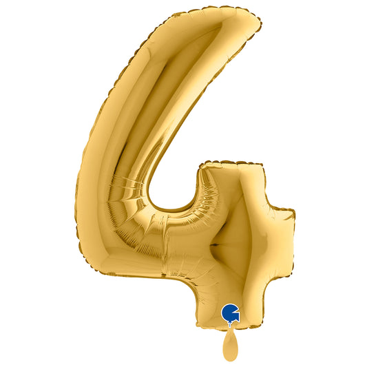1 Balloon XXL - Number 4 - Gold