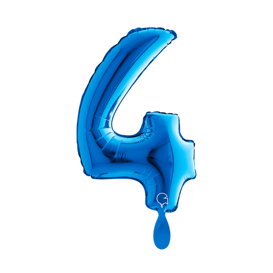 1 Balloon XS - Number 4 - Blue
